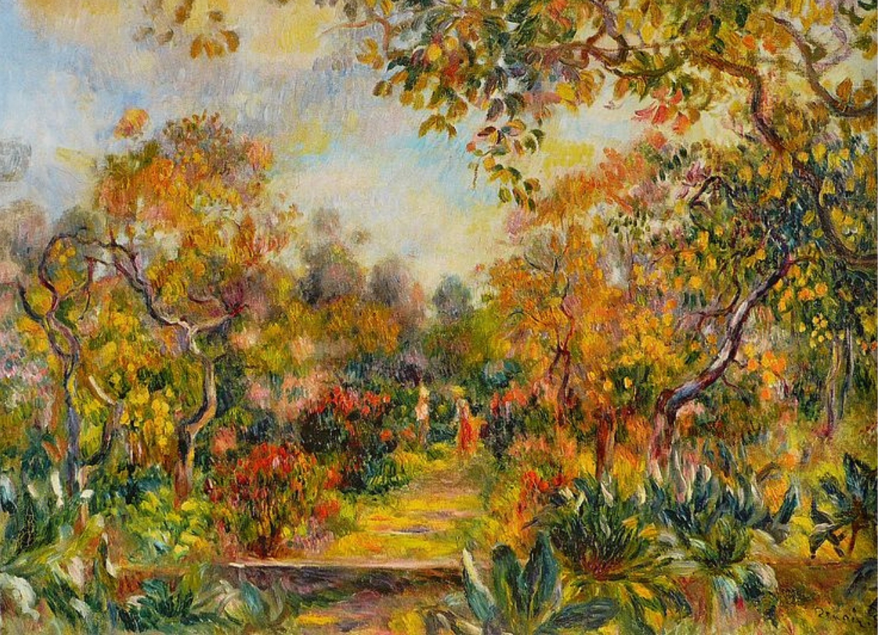 Reprodução do quadro "Landscape at beaulieu", do pintor e Renoir